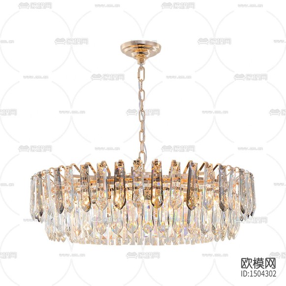 现代轻奢金属水晶吊灯下载