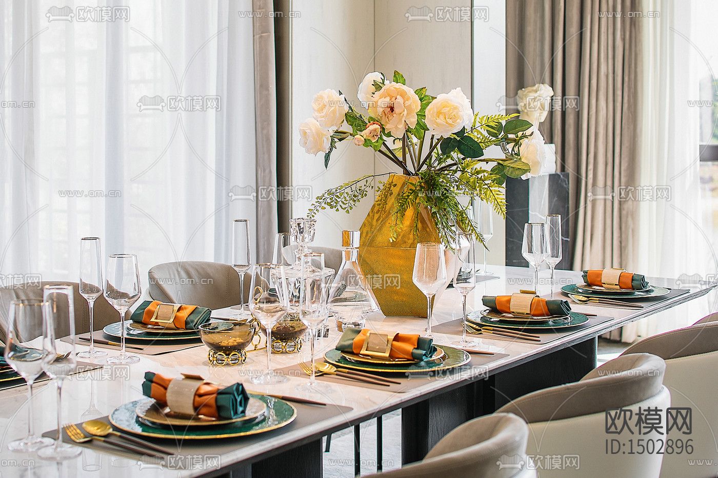 现代全套家装cad施工图下载（渲染图8）