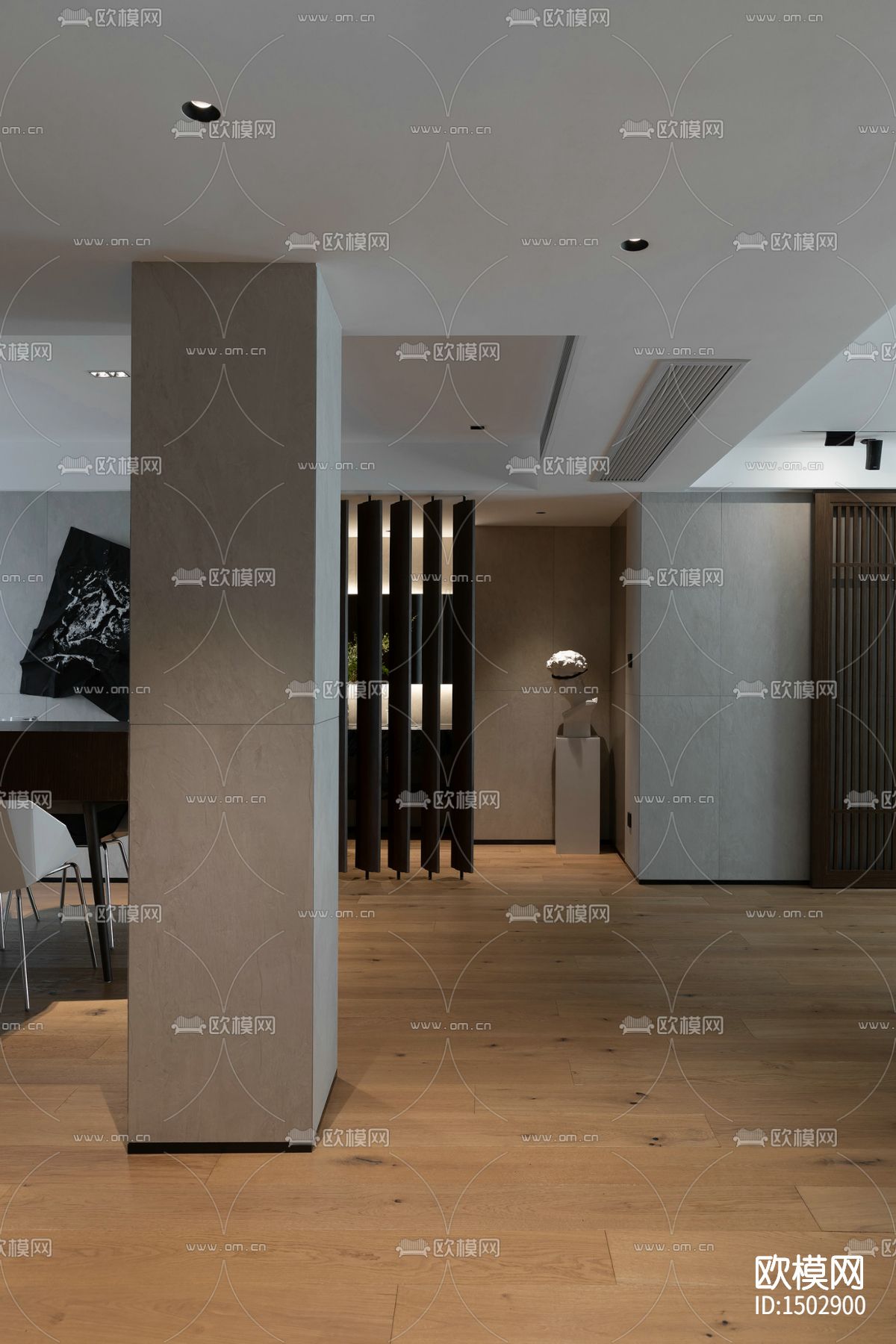 现代全套家装cad施工图下载（渲染图9）