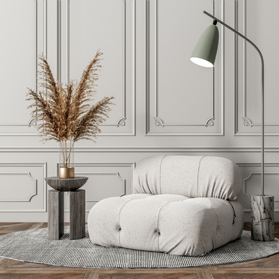  现代布艺懒人沙发su模型 