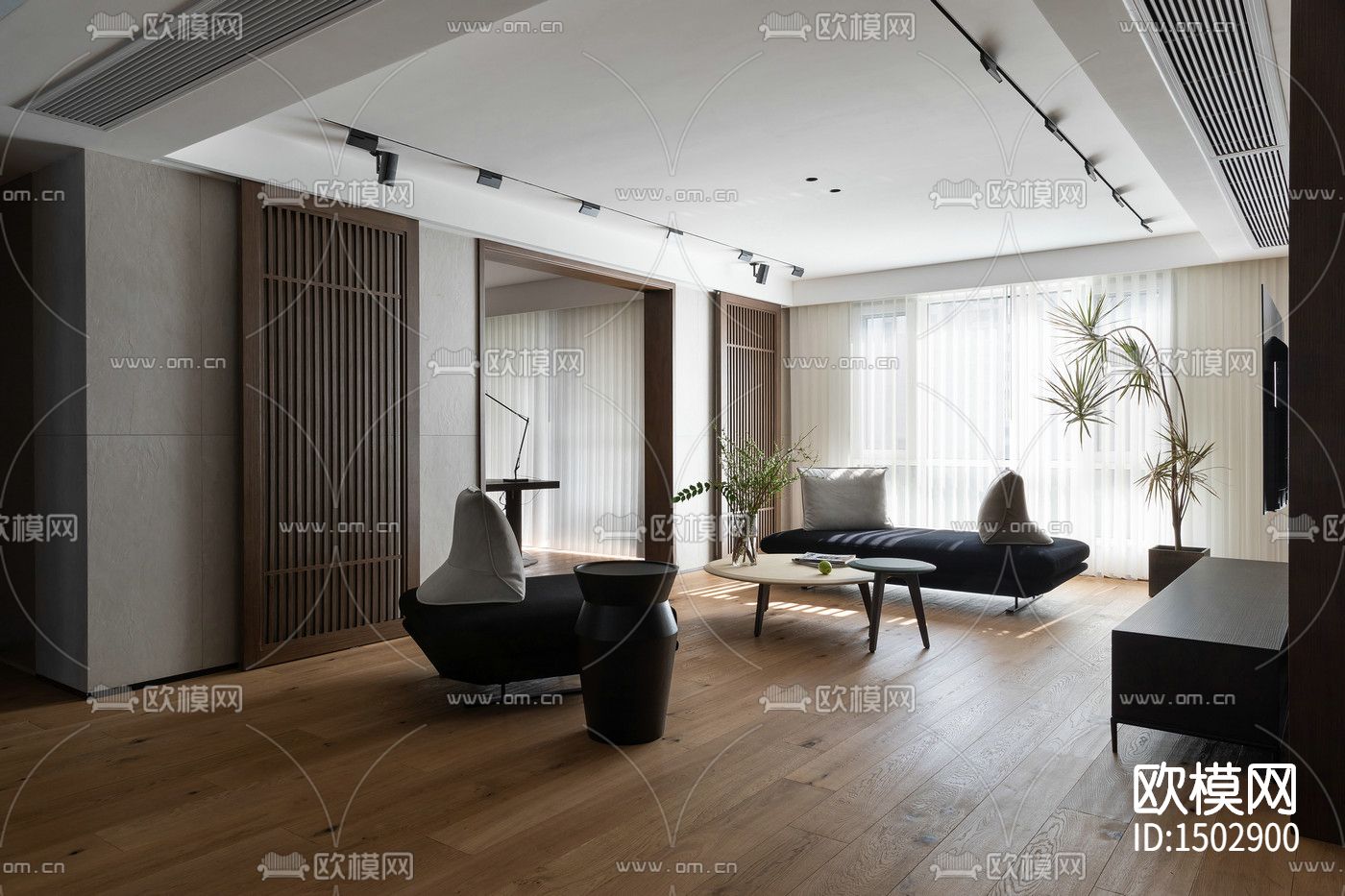 现代全套家装cad施工图下载（渲染图8）