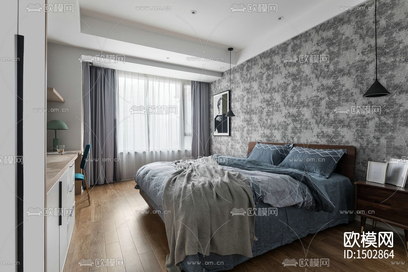 现代全套家装cad施工图下载（渲染图9）