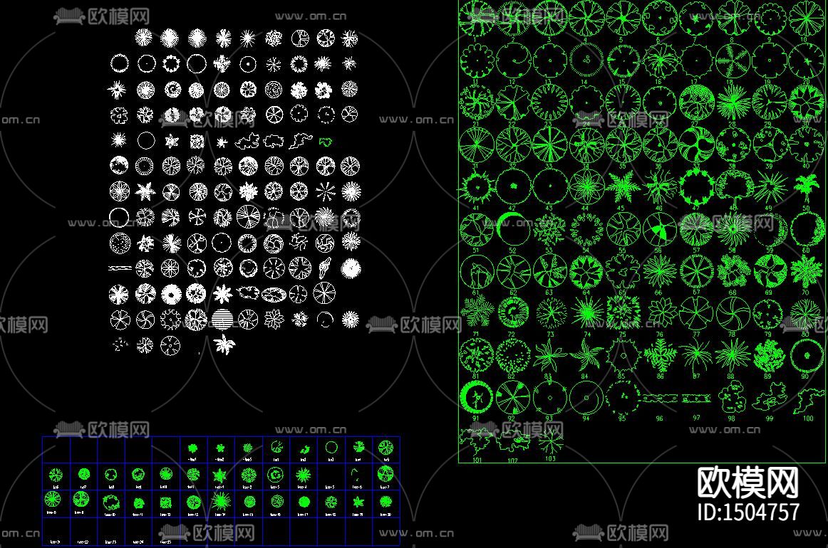 绿植CAD图库下载（渲染图2）