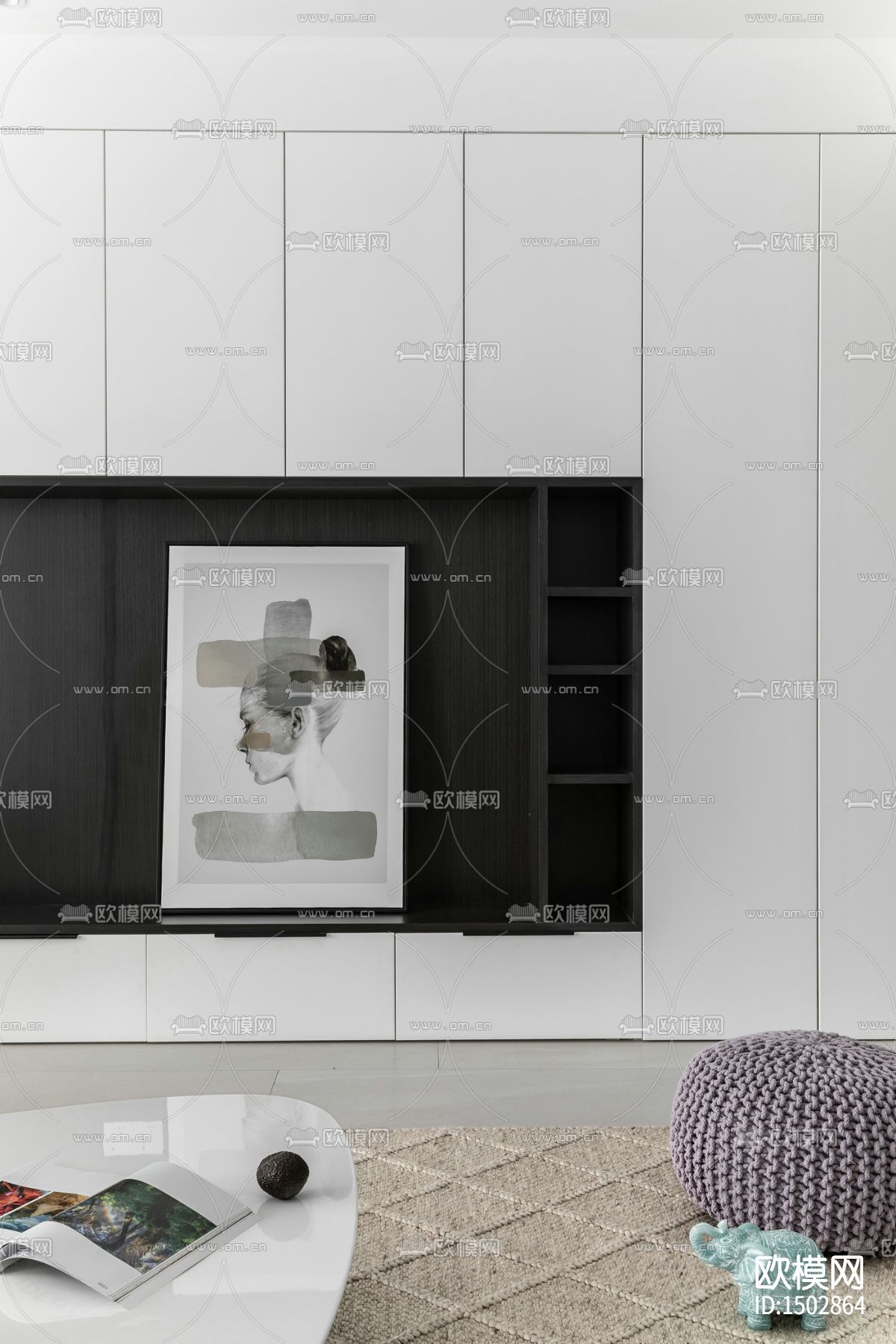 现代全套家装cad施工图下载（渲染图5）