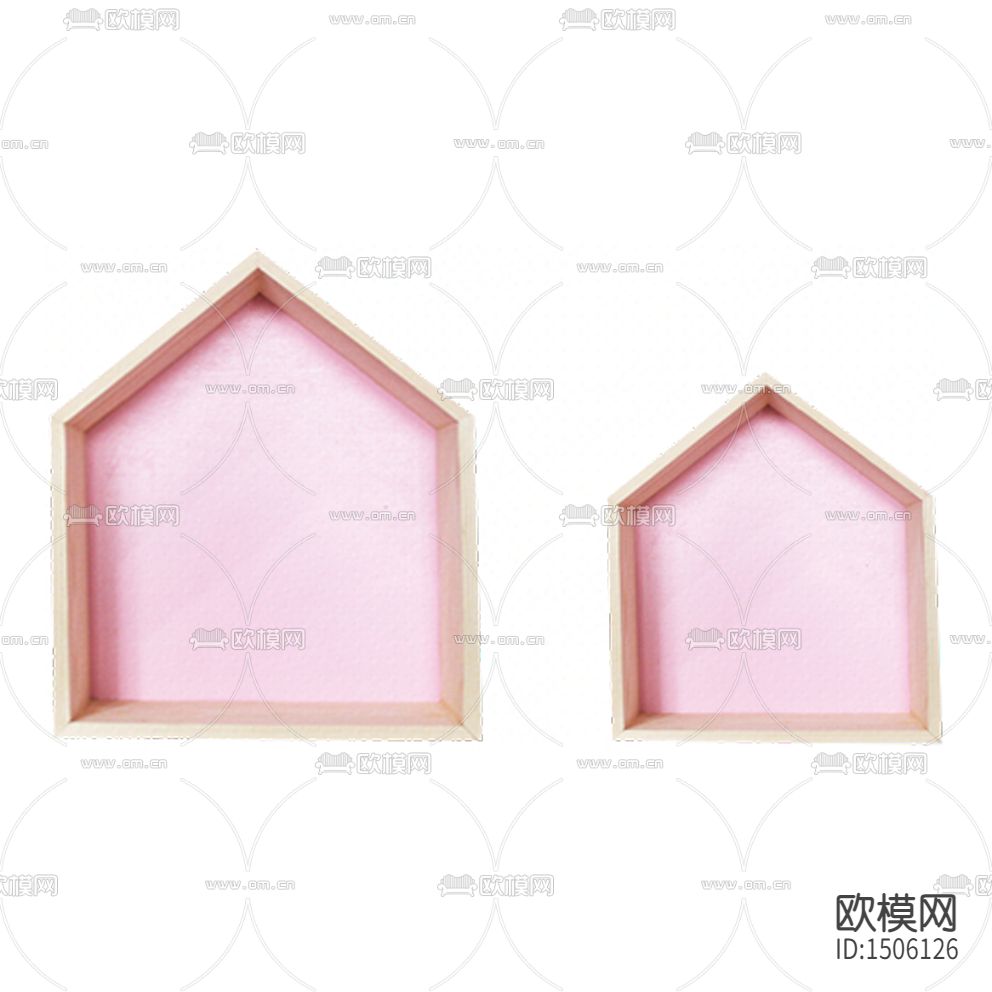 北欧简约粉色房屋儿童实木置物架下载