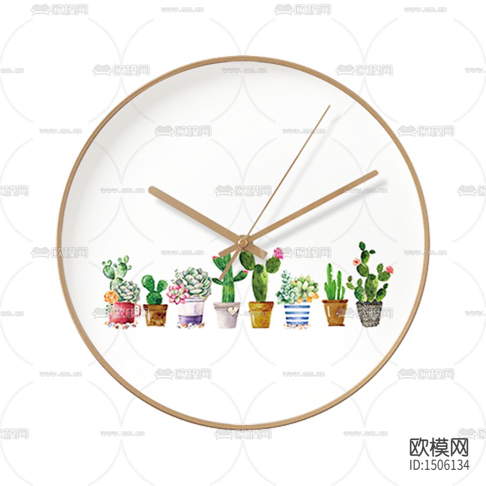 北欧简约多肉仙人掌挂钟下载