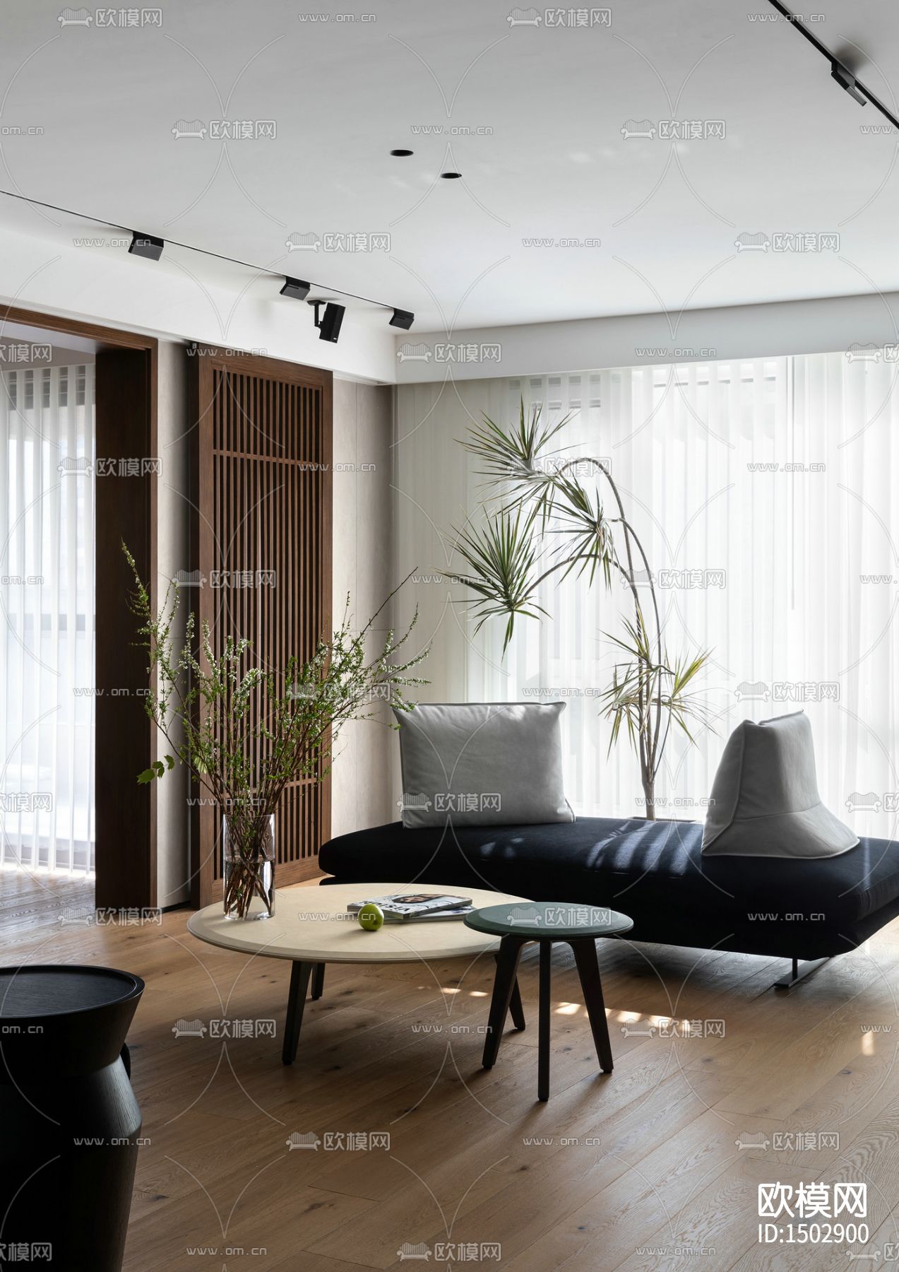 现代全套家装cad施工图下载（渲染图5）