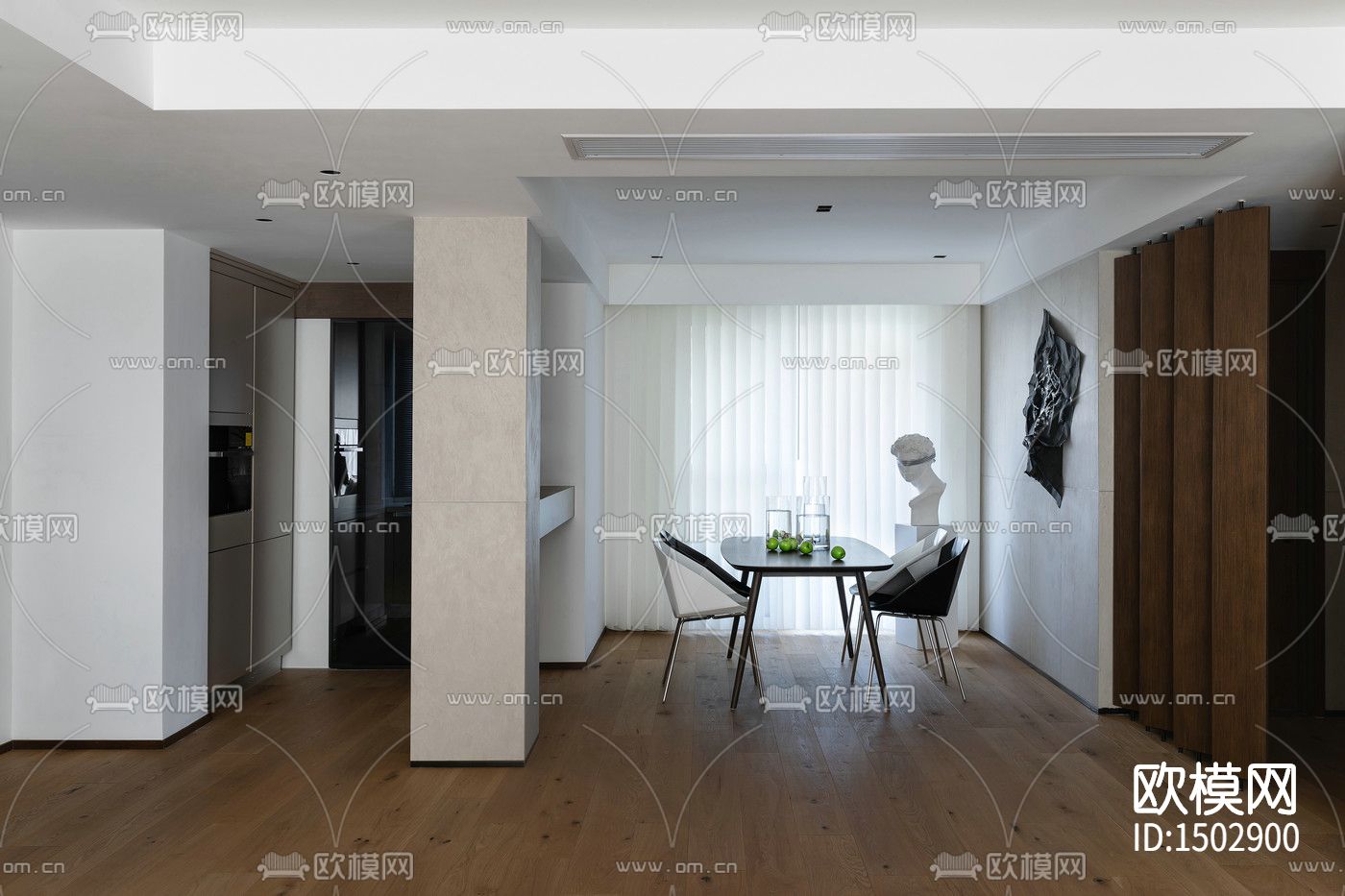 现代全套家装cad施工图下载（渲染图4）