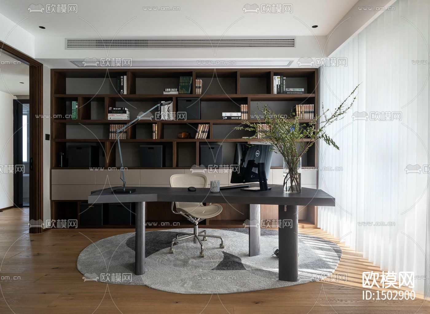 现代全套家装cad施工图下载（渲染图10）