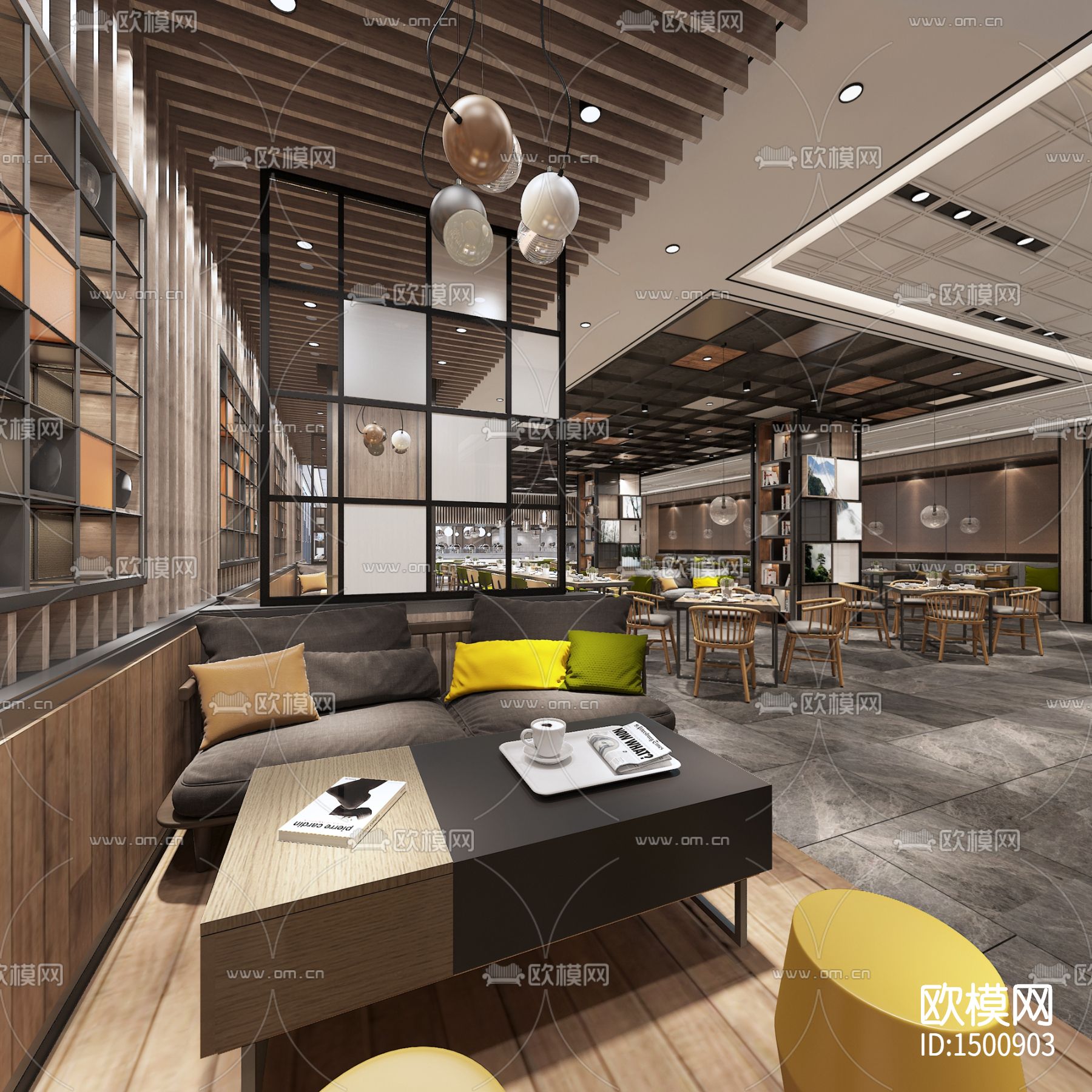亞朵酒店cad施工圖下載（渲染圖7）