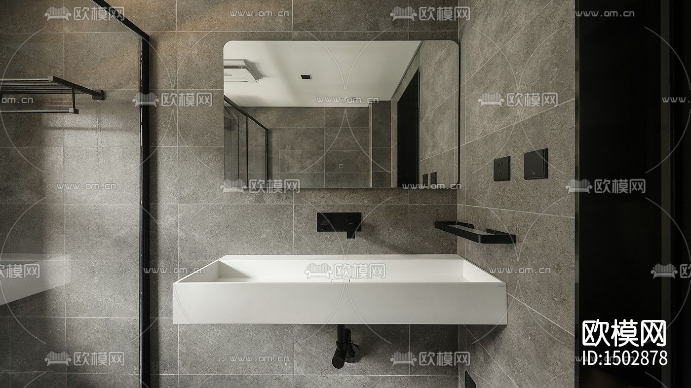 现代全套家装cad施工图下载（渲染图7）