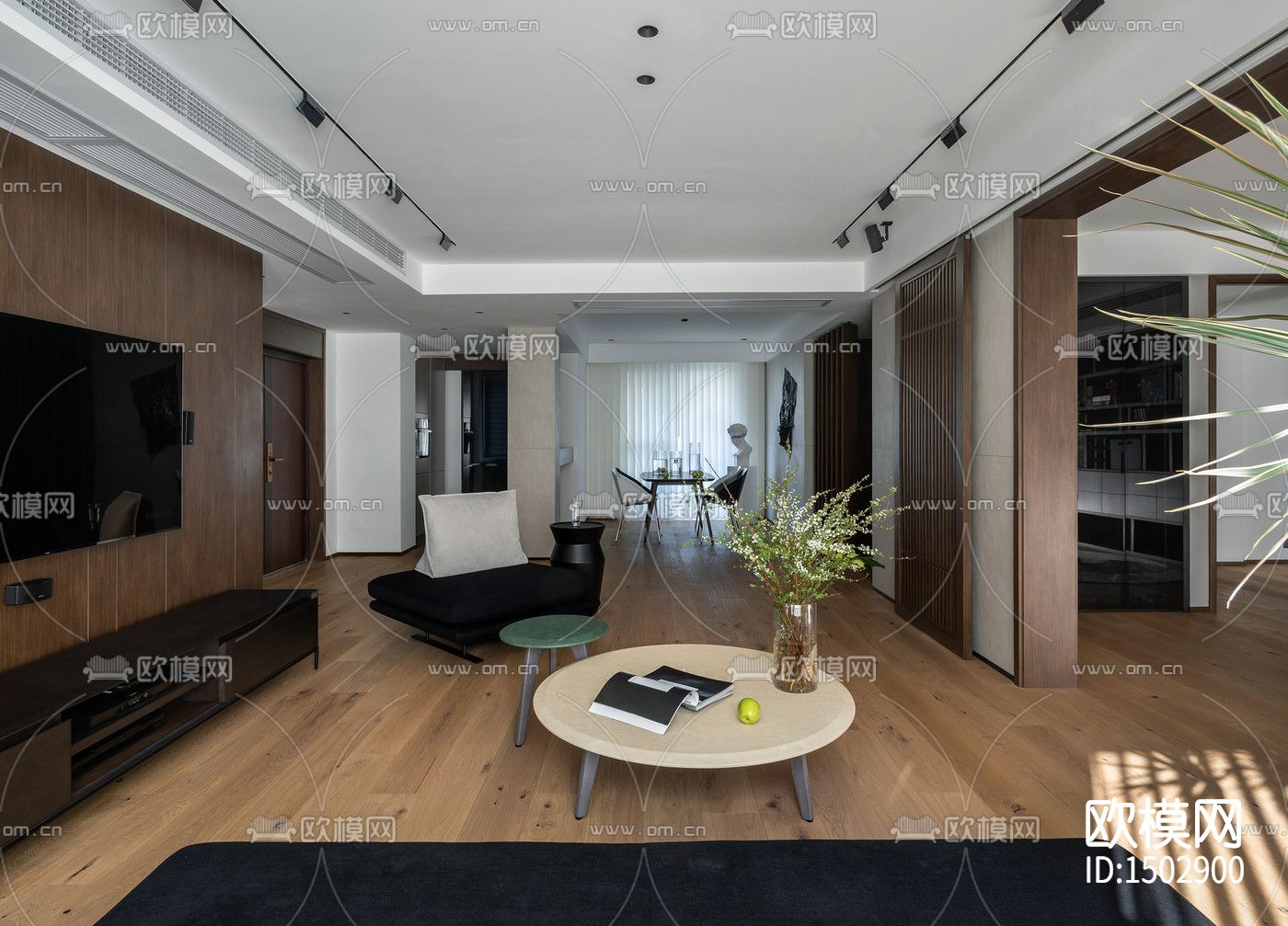 现代全套家装cad施工图下载（渲染图7）