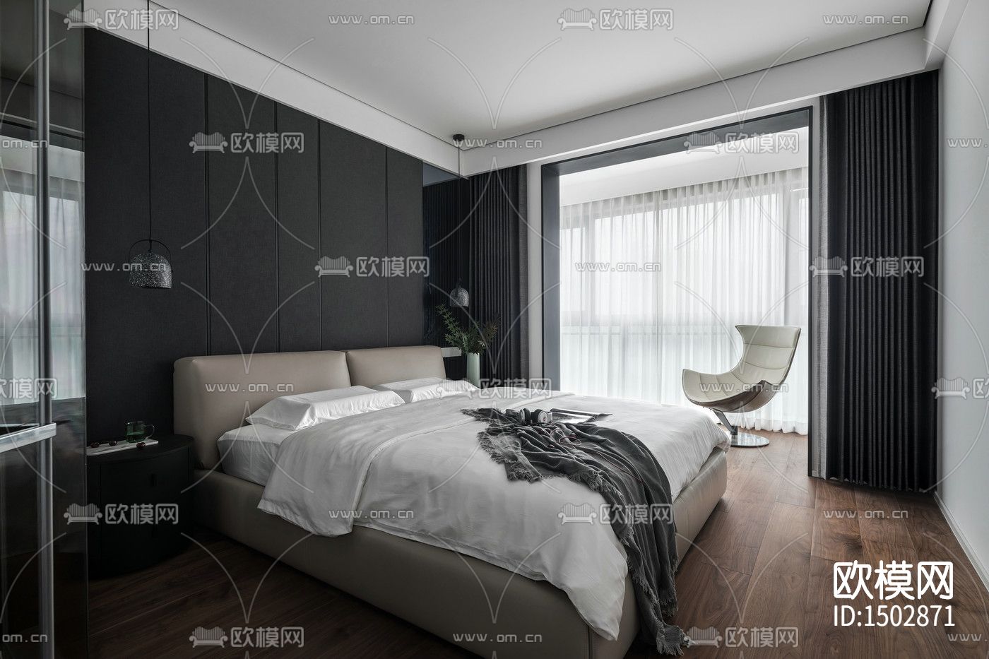 现代全套家装cad施工图下载（渲染图10）