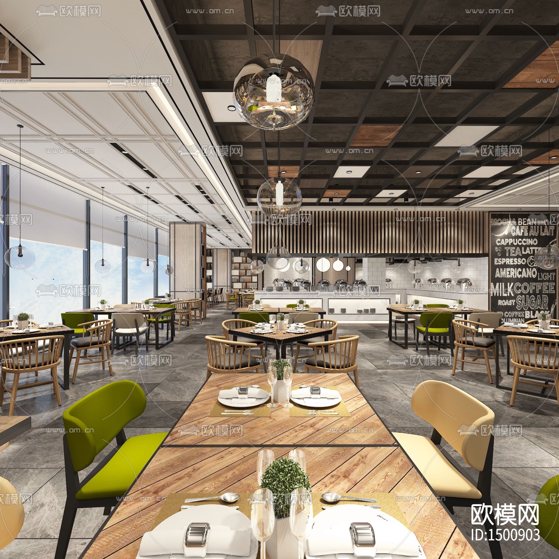 亞朵酒店cad施工圖下載（渲染圖1）