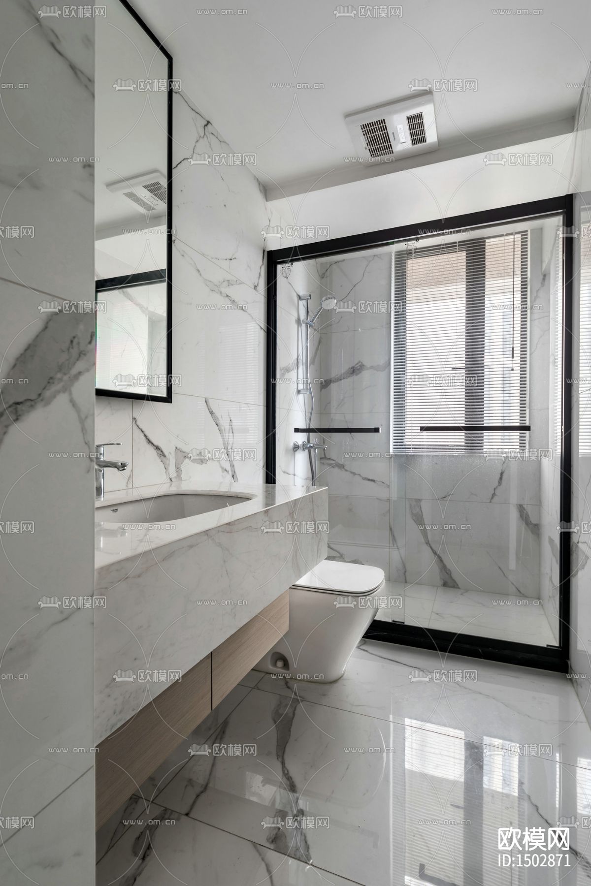 现代全套家装cad施工图下载（渲染图6）