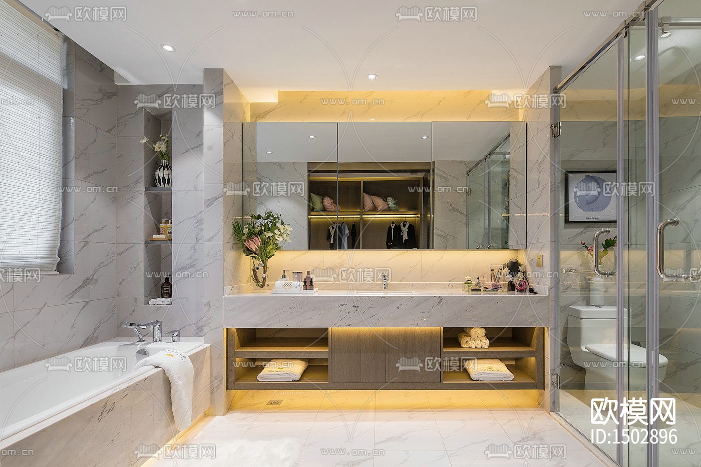 现代全套家装cad施工图下载（渲染图10）