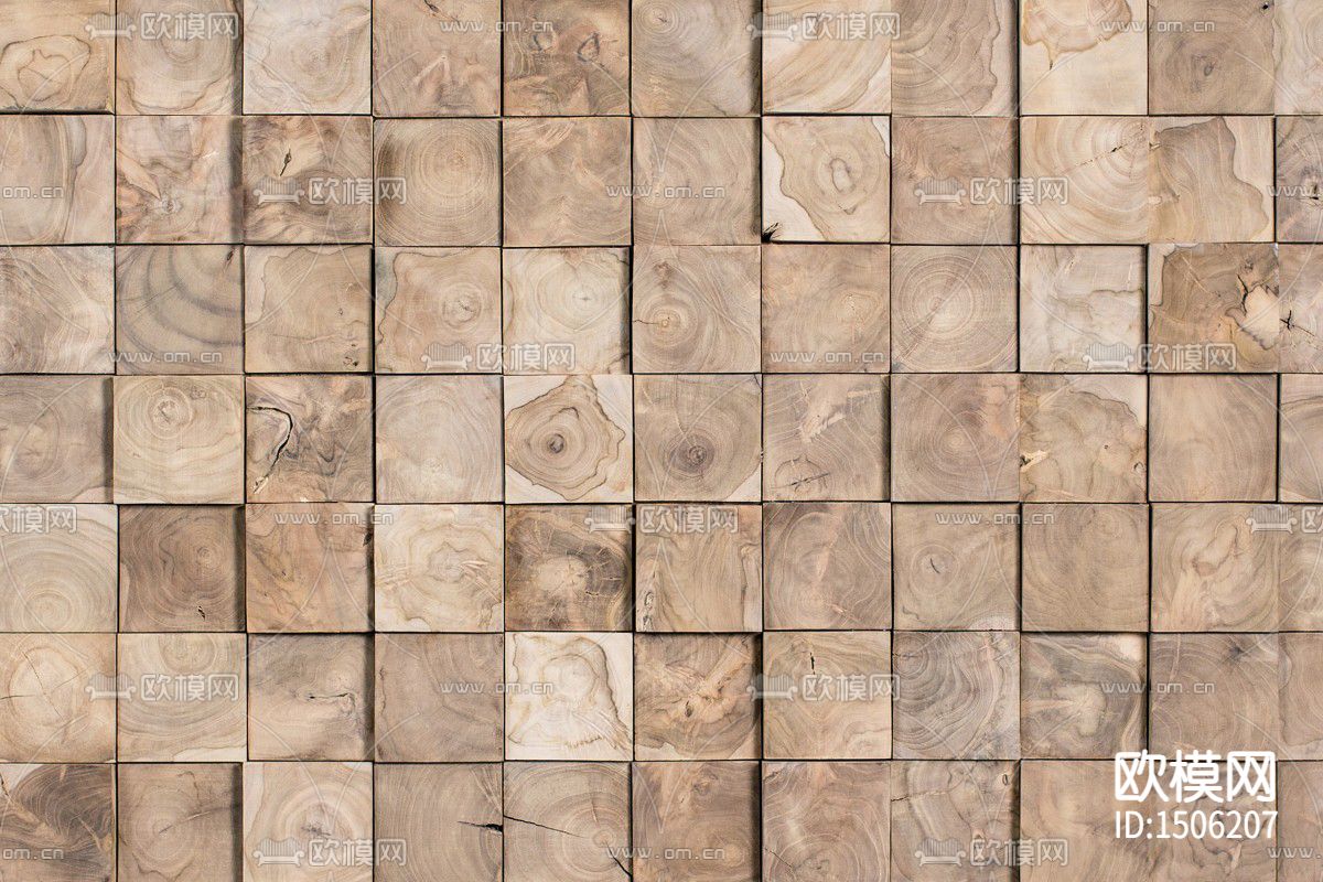 北欧实木方格拼接背景墙下载