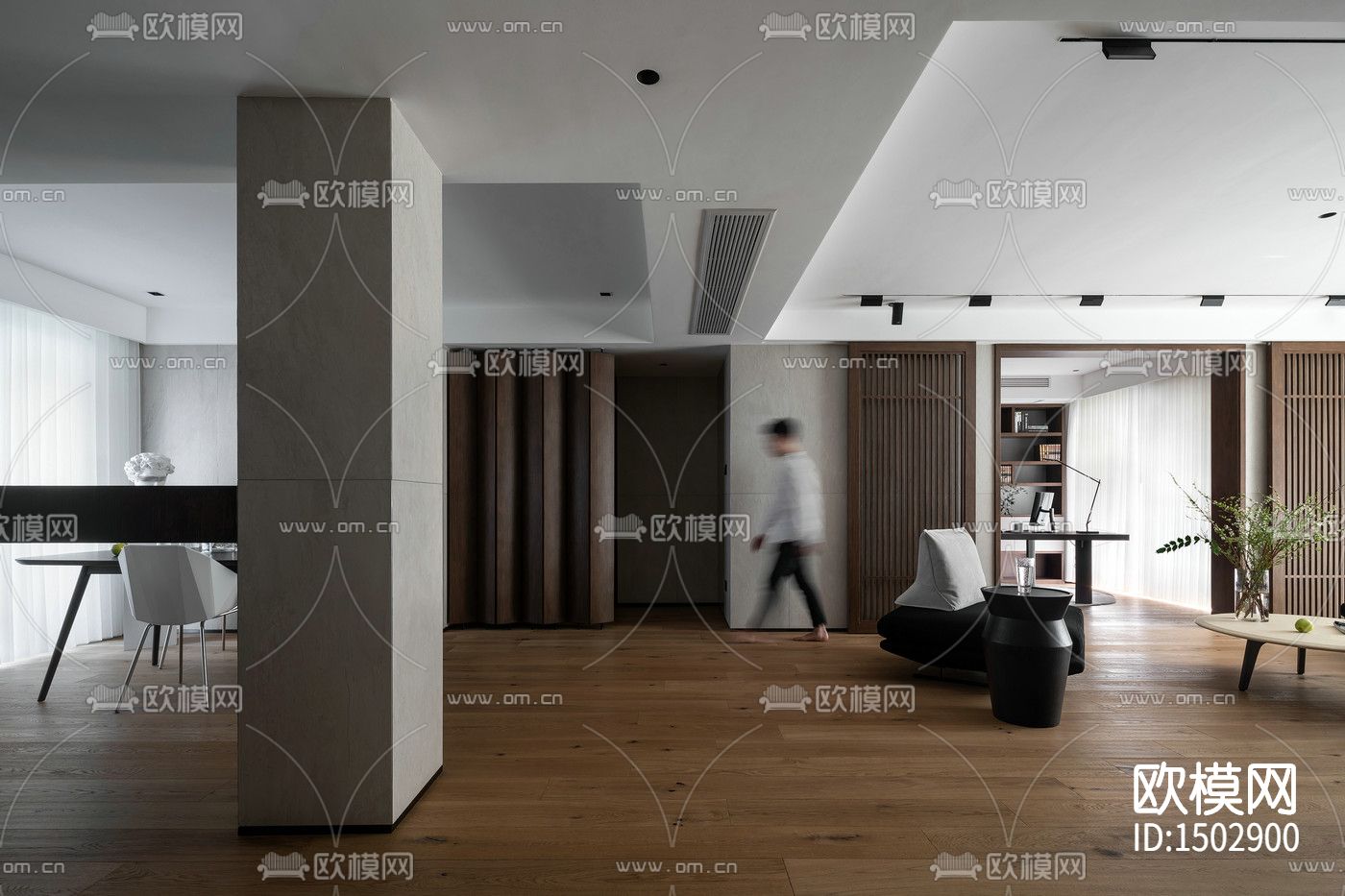 现代全套家装cad施工图下载（渲染图6）