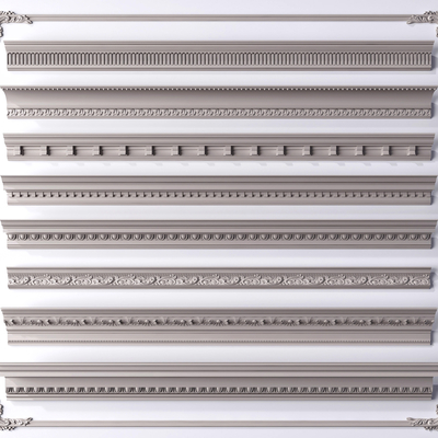  简欧石膏线su模型 