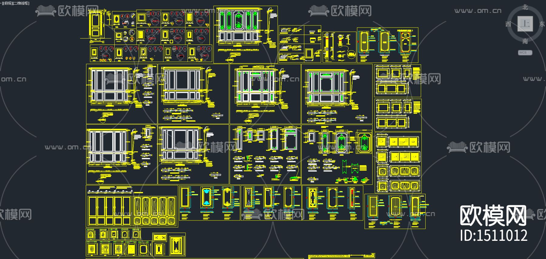 标准护墙板剖面CAD节点下载（渲染图1）