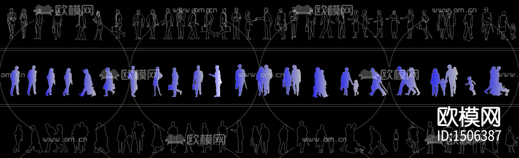 人物服饰cad图库下载（渲染图2）