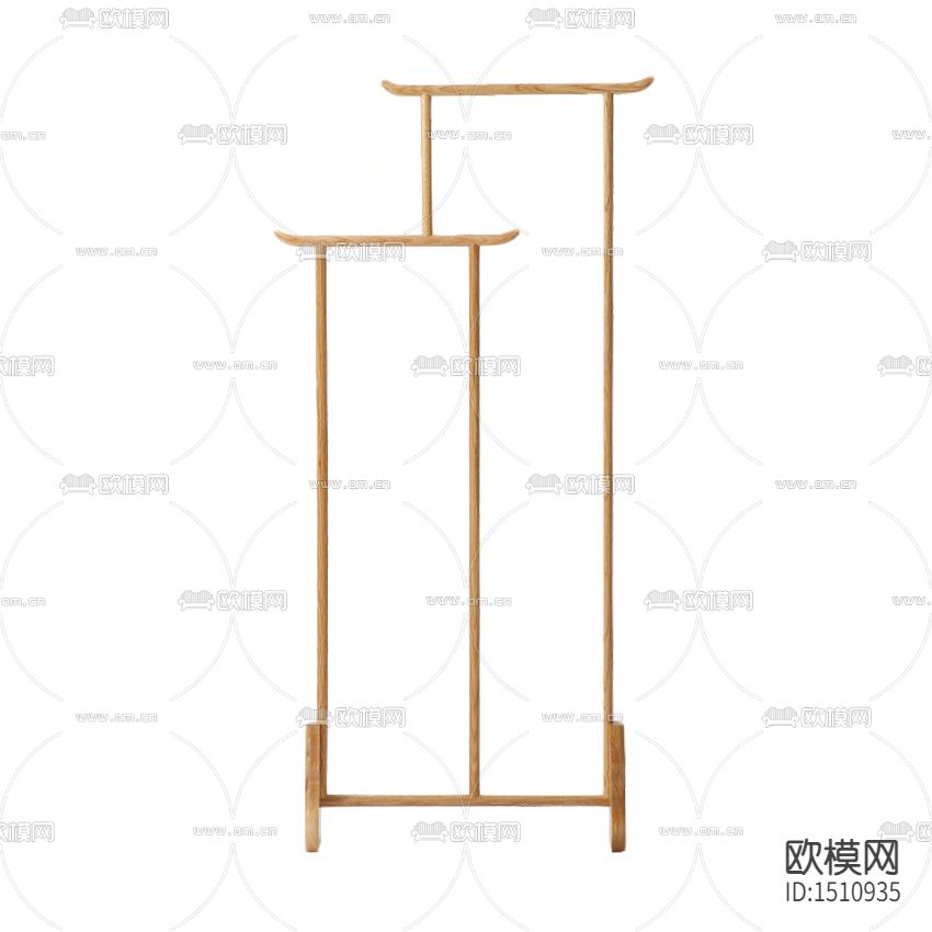 新中式极简实木衣帽架