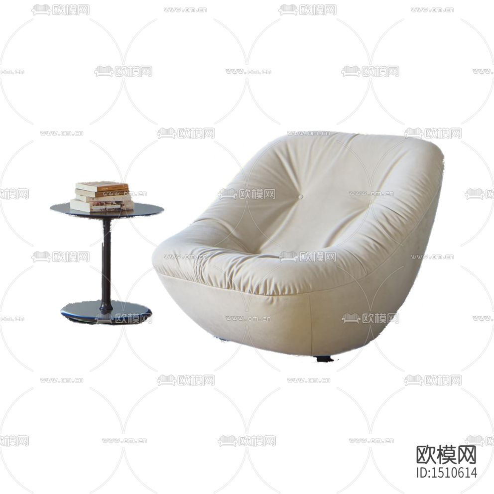 现代简约创意白色布艺懒人沙发下载