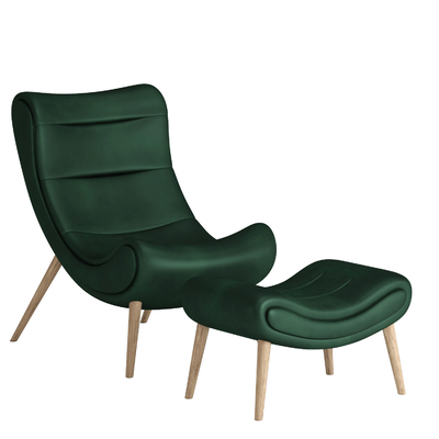  现代布艺休闲躺椅su模型 