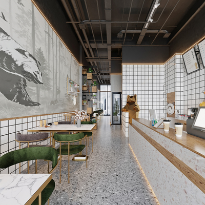 奶茶店vr全景3d模型