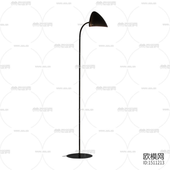 现代简约黑色金属落地灯下载