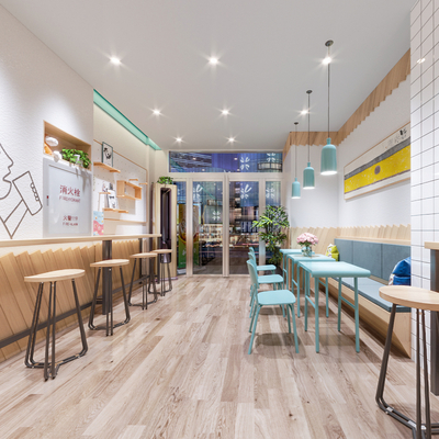 奶茶店vr全景3d模型