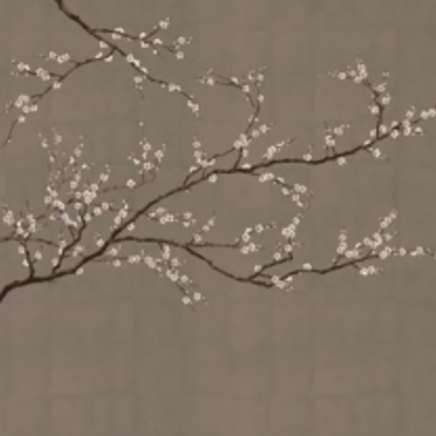  新中式古典梅花印花壁纸 