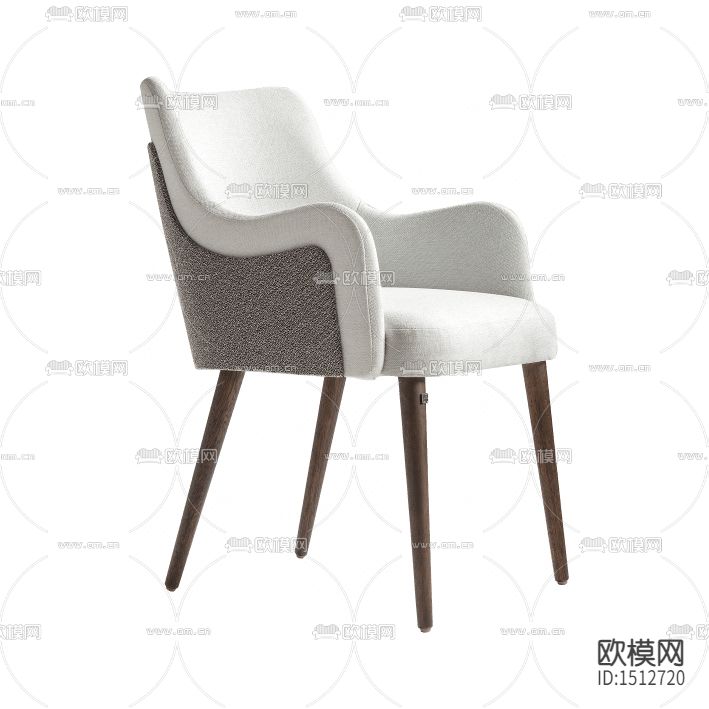 现代轻奢创意实木布艺单人沙发下载