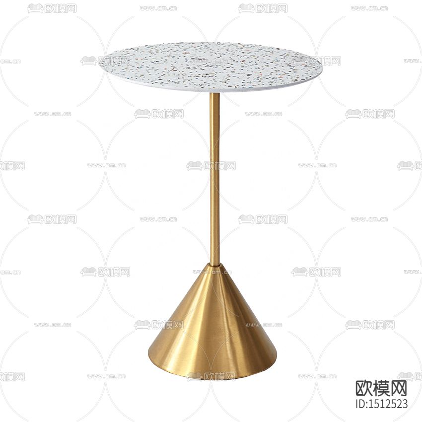 北欧极简铁艺大理石圆形角几下载