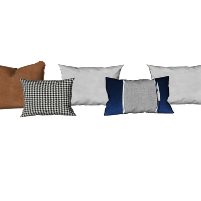  现代布艺枕头su模型 