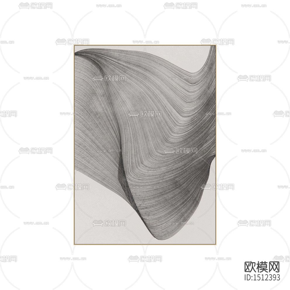 现代简约黑白线条装饰画下载