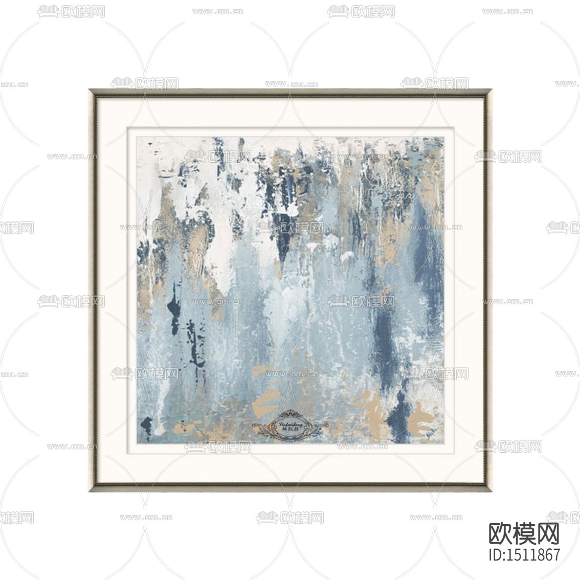 现代创意蓝色抽象装饰画下载