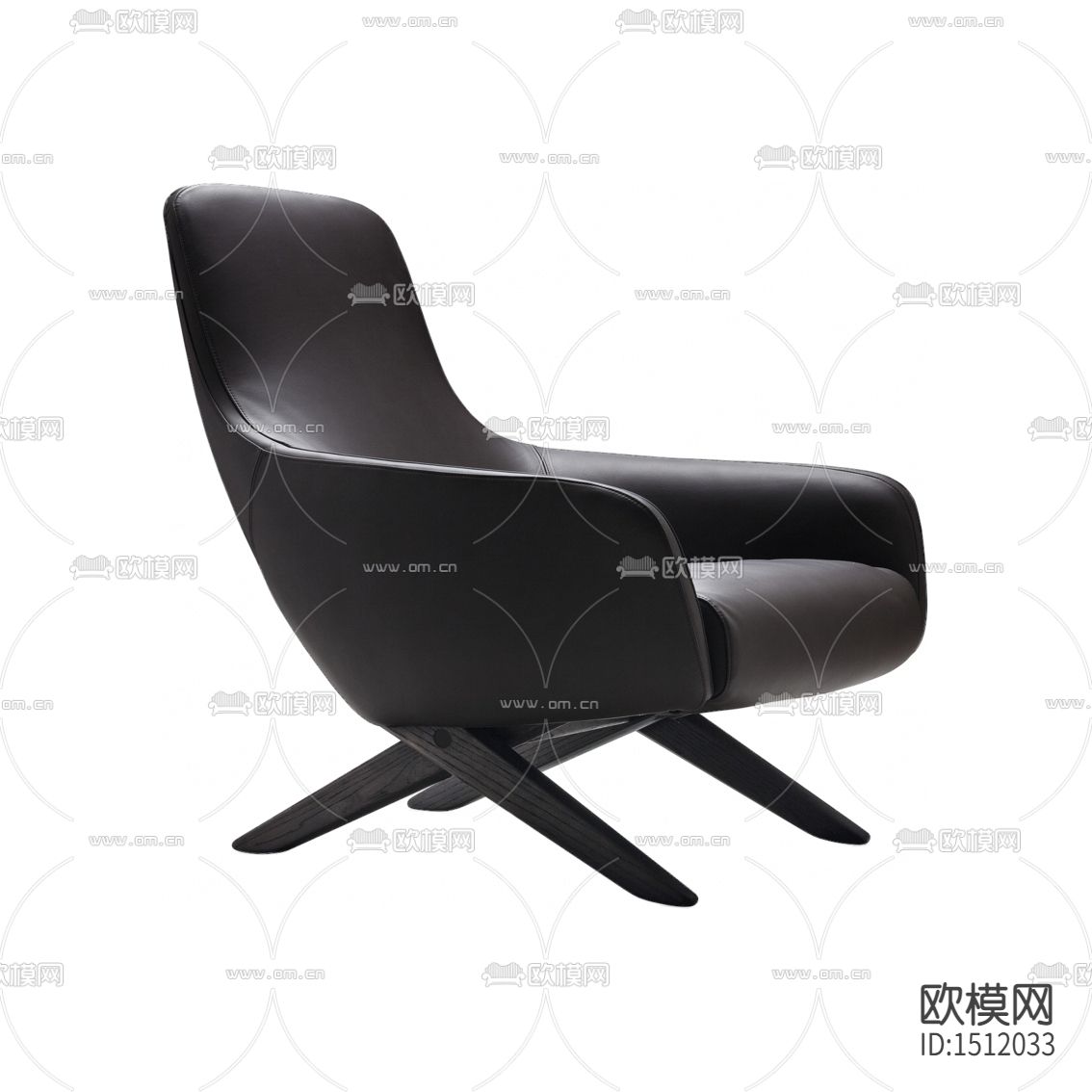 现代简约创意皮革实木单人沙发下载