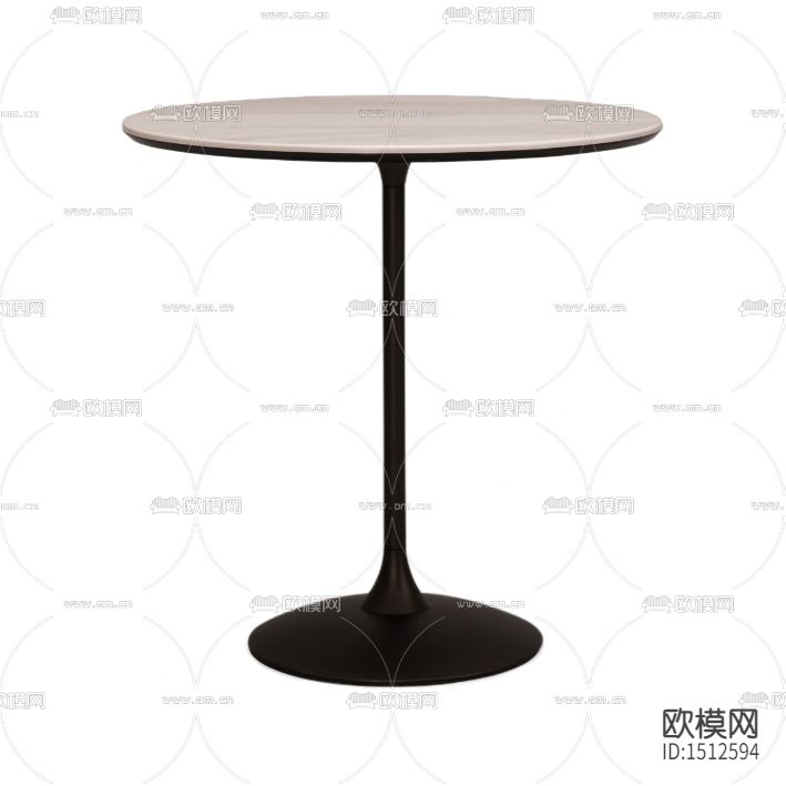 现代极简金属大理石圆形边几下载