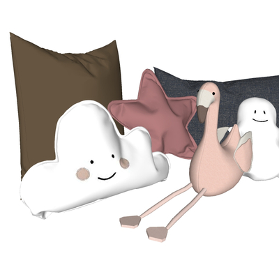  现代儿童抱枕su模型 