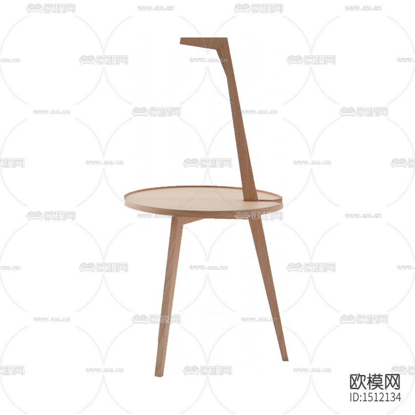 北欧简约创意圆形实木边几下载