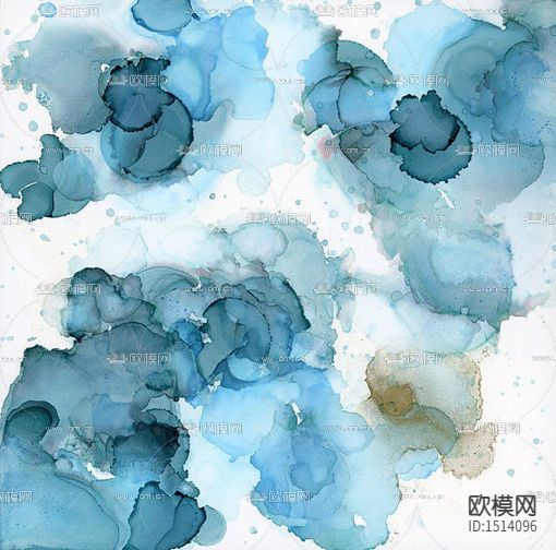 新中式创意彩色晕染装饰画下载