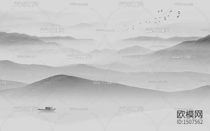 中式水墨画贴图下载