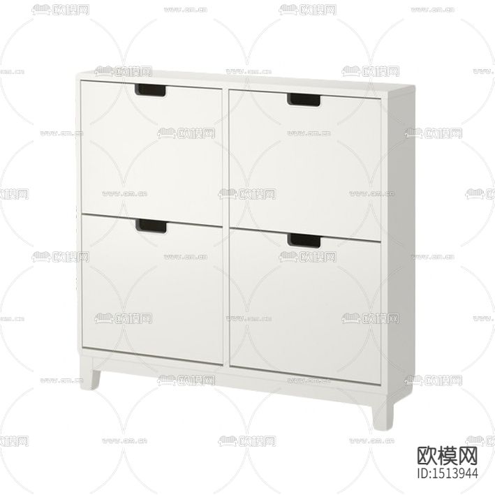 现代简约白色实木鞋柜下载