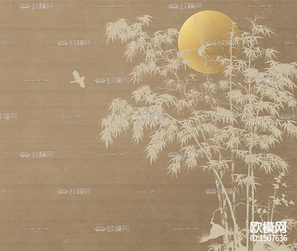 圆月松林下载（渲染图1）