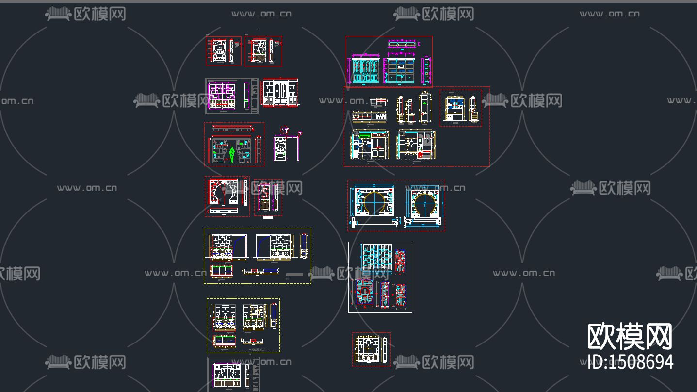 博古架cad图库下载（渲染图3）