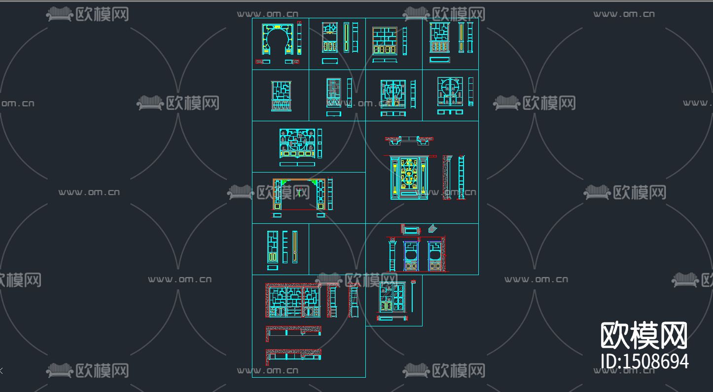 博古架cad图库下载（渲染图2）