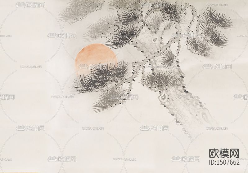 圆月竹影壁纸下载（渲染图2）