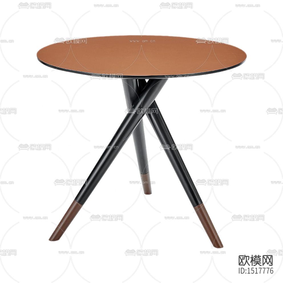 现代简约实木三脚圆形边几下载