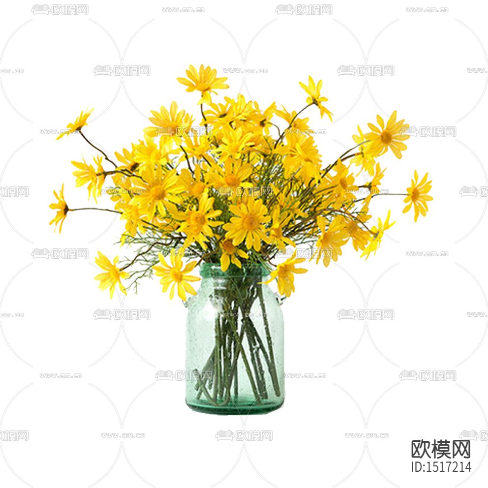 现代创意青色玻璃花瓶摆放花艺下载